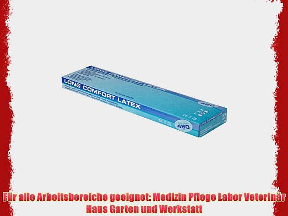 40 extra lange latexhandschuhe long comfort 480 puderfrei einmalhandschuhe m