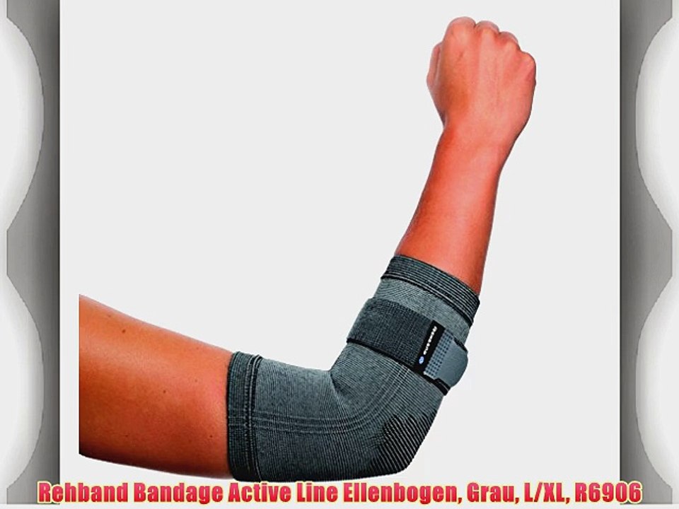Rehband Bandage Active Line Ellenbogen Grau L/XL R6906