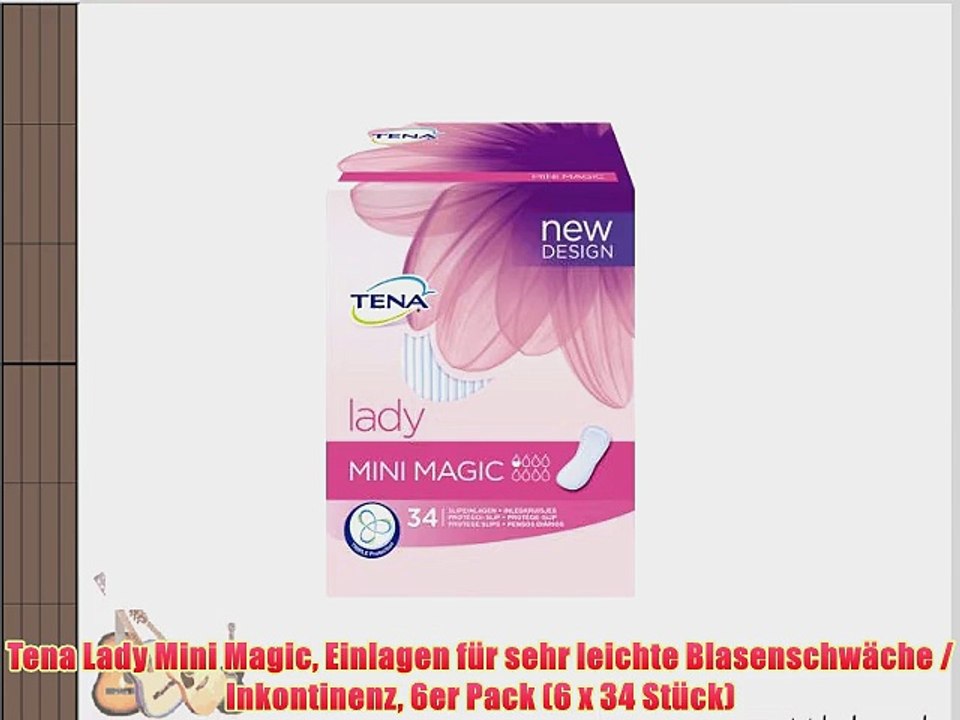 Tena Lady Mini Magic Einlagen f?r sehr leichte Blasenschw?che / Inkontinenz 6er Pack (6 x 34