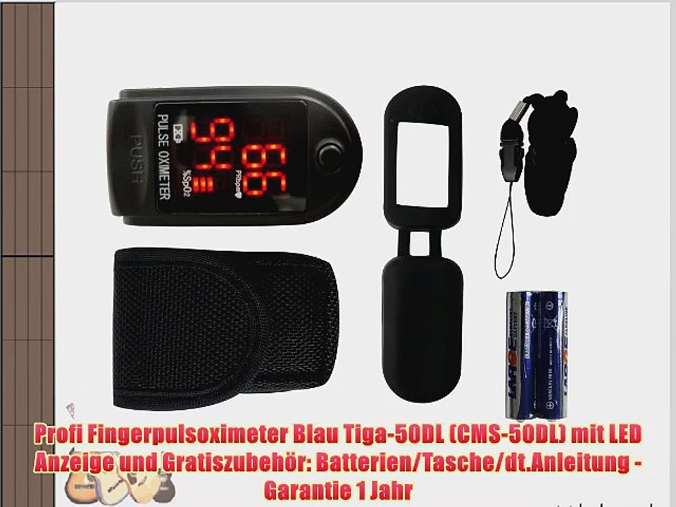 Finger Pulsoximeter Blau Tiga 50 DL / CMS-50DL Fingerpulsoxymeter mit viel Zubeh?r   Batterien