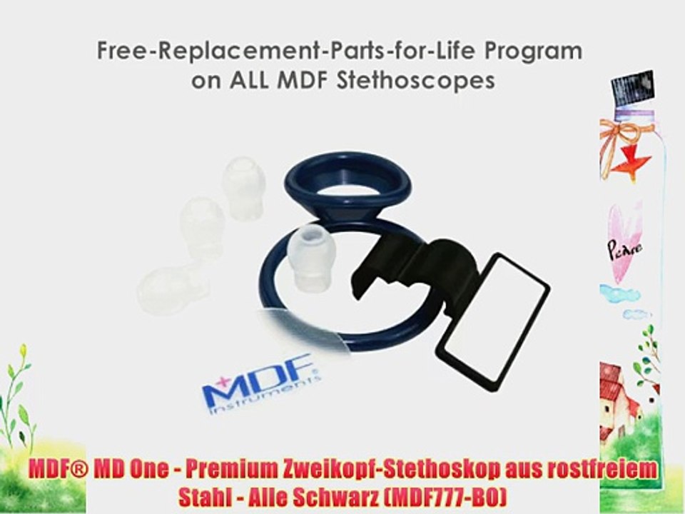 MDF? MD One - Premium Zweikopf-Stethoskop aus rostfreiem Stahl - Alle Schwarz (MDF777-BO)