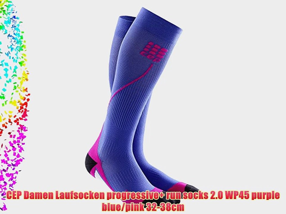 CEP Damen Laufsocken progressive  run socks 2.0 WP45 purple blue/pink 32-38cm