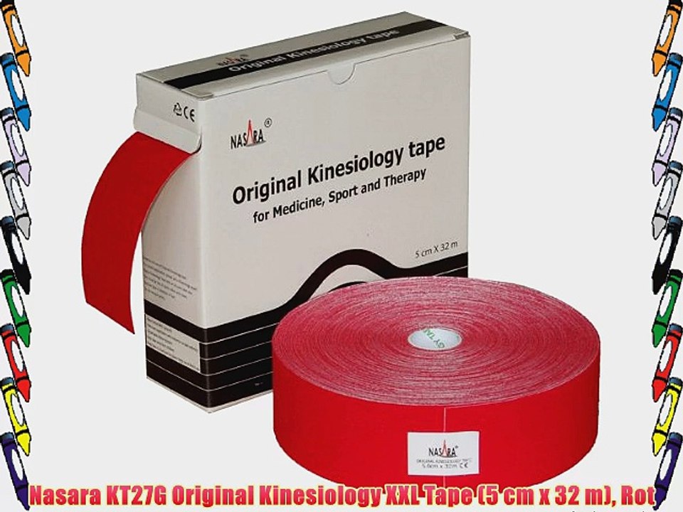 Nasara KT27G Original Kinesiology XXL Tape (5 cm x 32 m) Rot