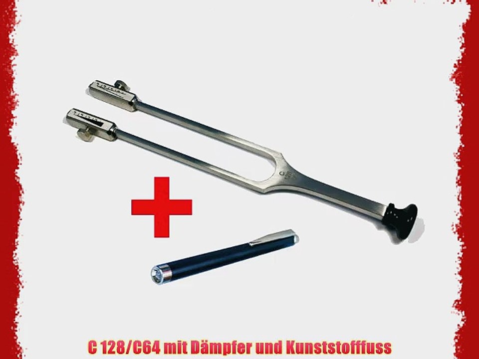 Stimmgabel c128 / c64 Hz-nach Mattes Rydel-Seiffer  gratis Diagnostikleuchte in silber