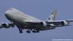 Etihad Boeing 747-400 Airbus A340 Landing in Frankfurt Airport. Plane Spotting
