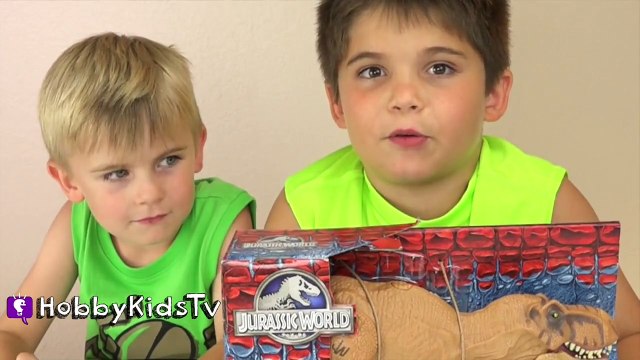 Jurassic World T-Rex Dinosaur! Annoying Toy Review with HobbyPig + HobbyFrog HobbyKidsTV