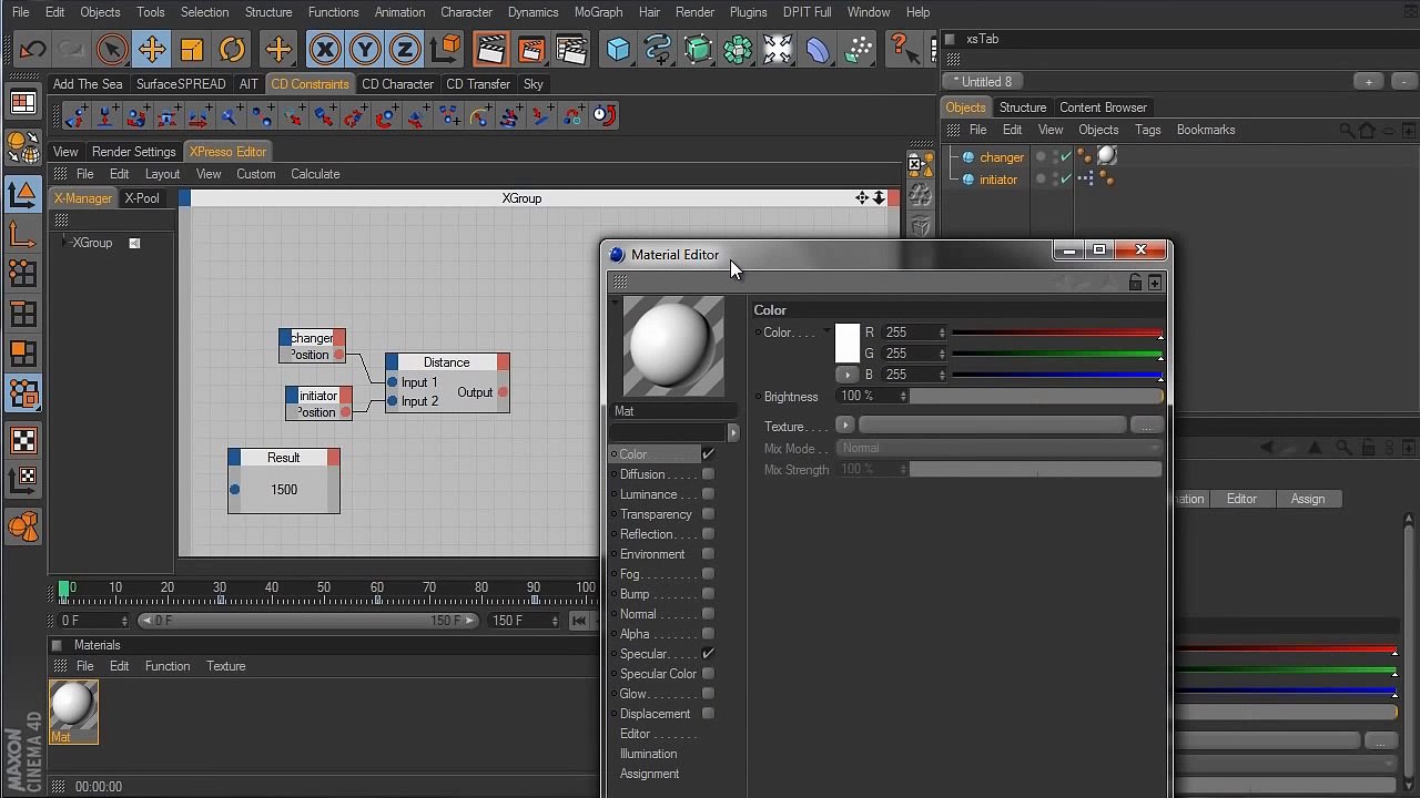Cinema 4D Tutorial - Xpresso Distance Node