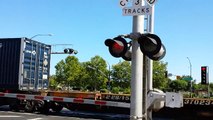 Union Pacific #8405 Intermodal Train At Yosemite Street Railroad Crossing (Roseville, Ca)