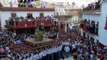 Periana  procesión  fiestas San Isidro Labrador 2012 ofrenda de flores y  trompetas