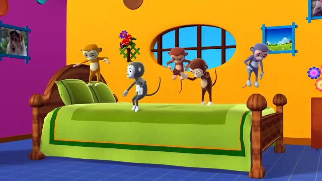 Five Little Monkeys Jumping on the bed - 3D Animation - English Nursery rhymes - 3d Rhymes - Kids Rhymes - Rhymes for childrens