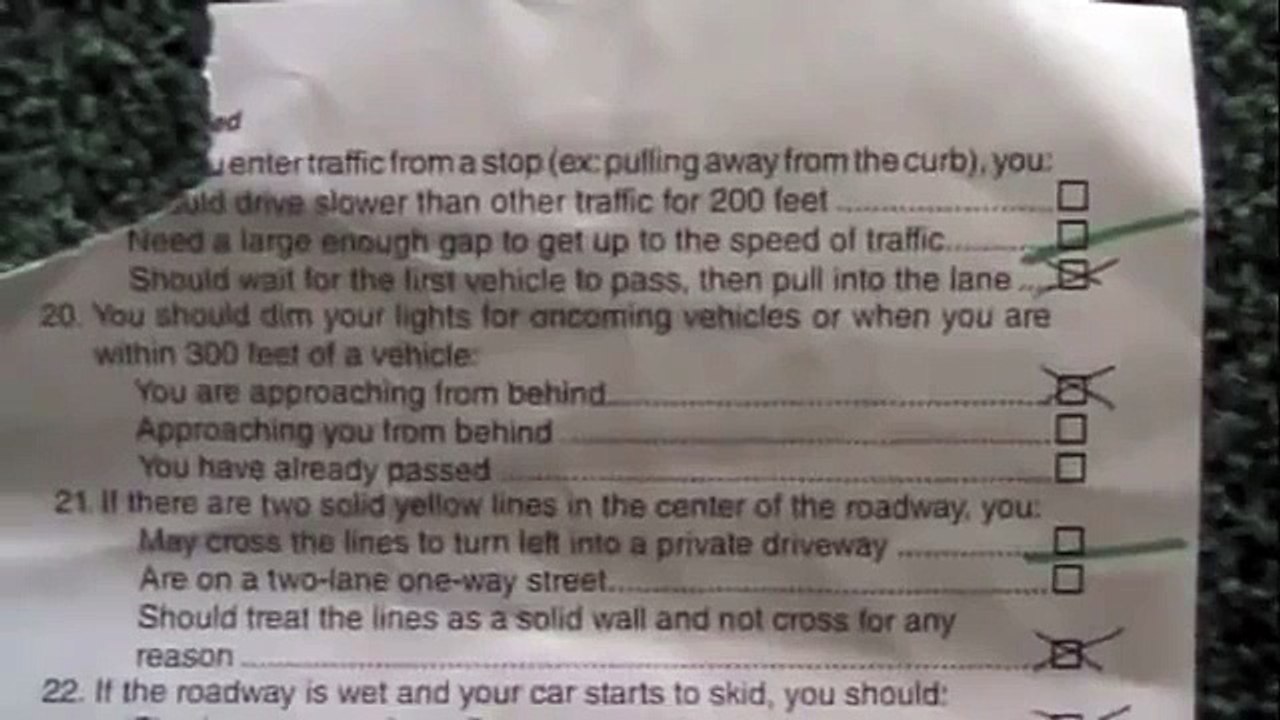California DMV written  tests 1