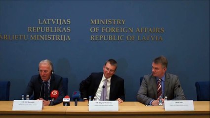 E.Rinkēviča un Dānijas Karalistes ārlietu ministra V.Sevndāla preses konference