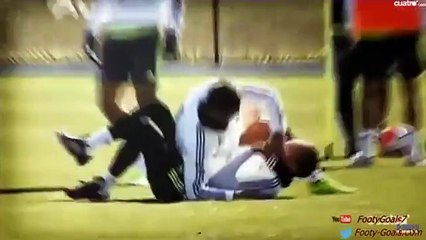 Cristiano Ronaldo joking with Pepe in Real Madrid training 2015