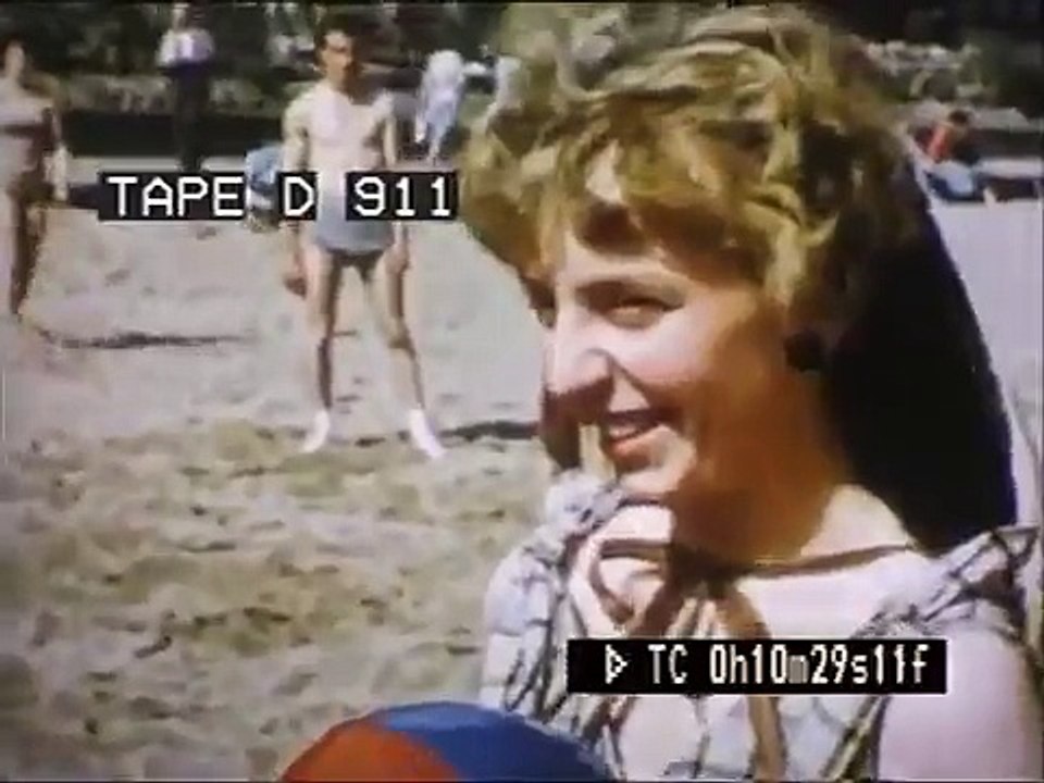 England, 1950s seaside holiday in North Shore Scarborough, swimming in the sea