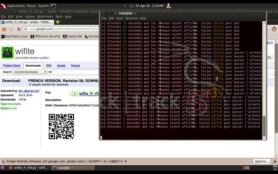 Tutoriel : crack automatique de wifi sous backtrack (wifite)