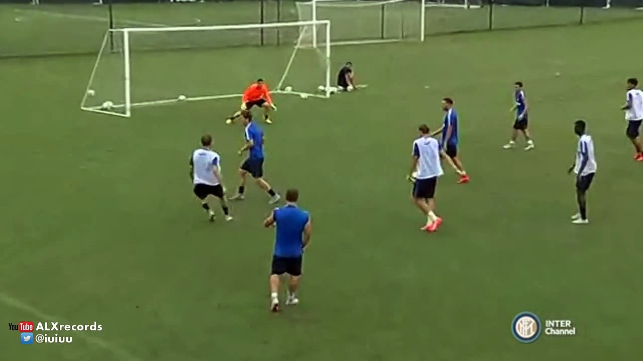 Inter Milan’s Xherdan Shaqiri scores goal from tight angle in training (Video)
