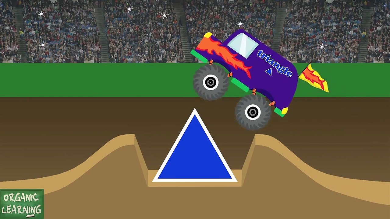 Monster Trucks Teaching Shapes - Learning Basic Shapes Video for Kids