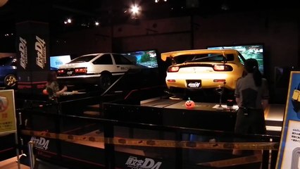 Initial D arcade game with real cars at Sega Joypolis Tokyo