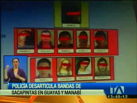 Desarticulan bandas de sacapintas en Guayas y Manabí