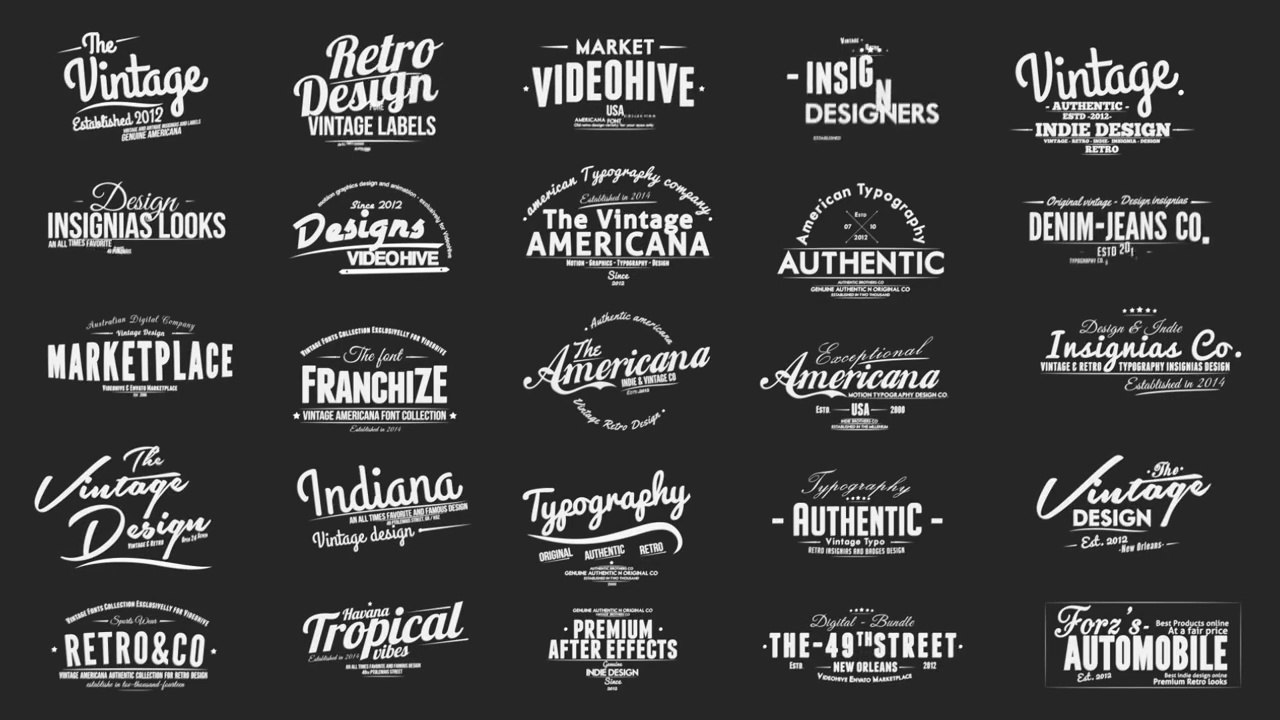 Vintage Typography Pack Slideshow Creator Text Presets By xFxDesigns After effects Template