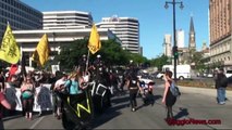 Mounted Police Clash with Anarchists, Occupy Milwaukee in the City Streets.