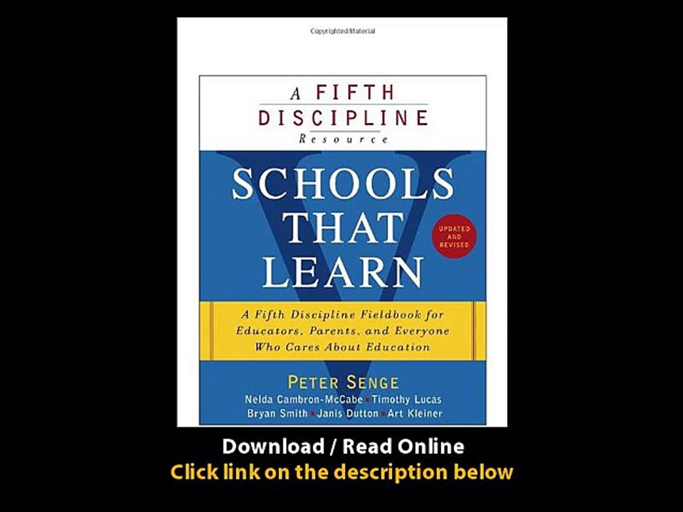 [Download PDF] Schools That Learn A Fifth Discipline Fieldbook for Educators Parents and Everyone Who Cares About Education