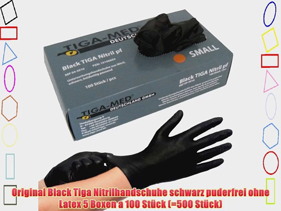 Nitrilhandschuhe puderfrei schwarz Black Tiga Gr??e: Medium 500 St?ck Einmalhandschuhe Nitril
