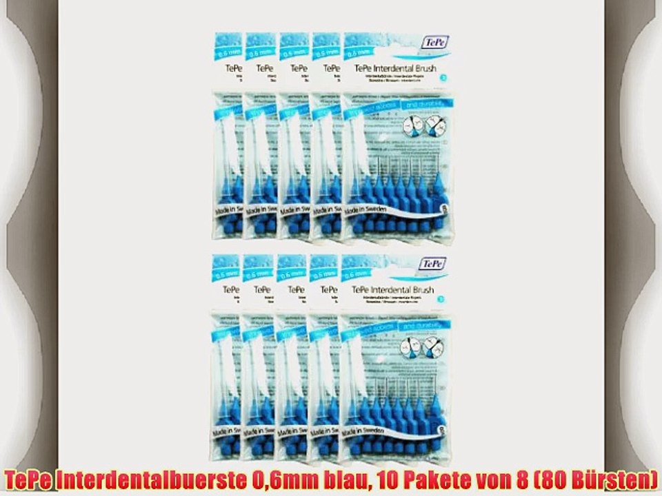 TePe Interdentalbuerste 06mm blau 10 Pakete von 8 (80 B?rsten)