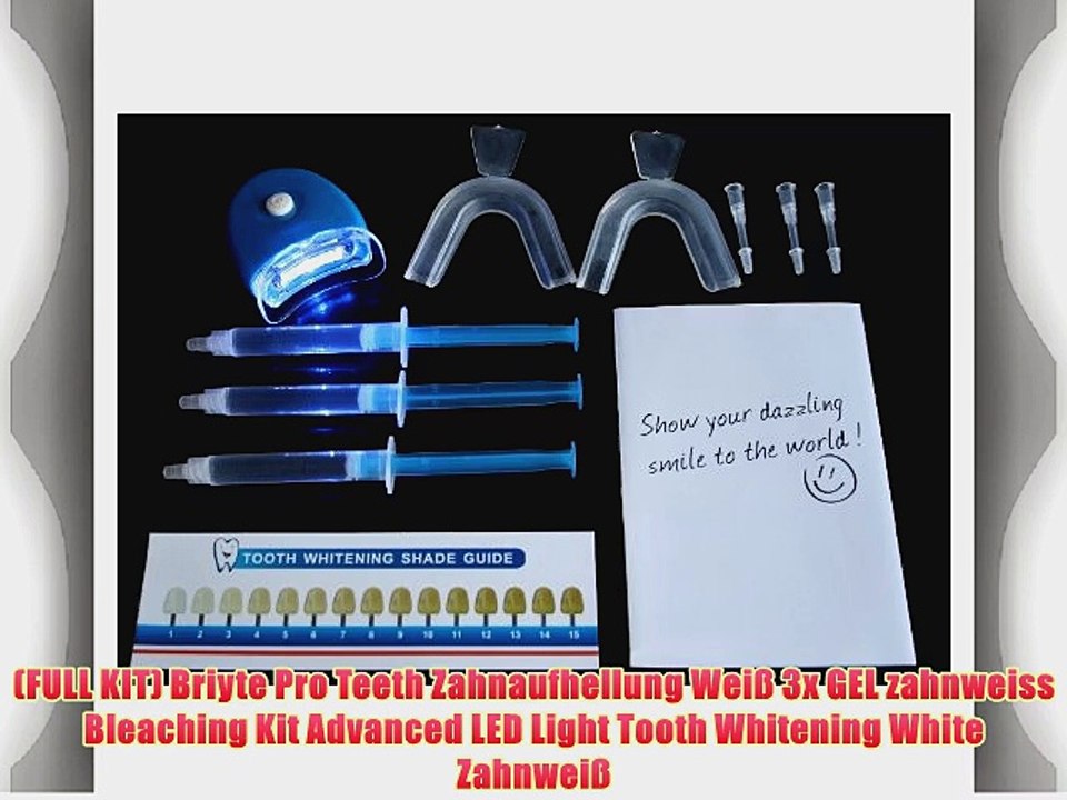 (FULL KIT) Briyte Pro Teeth Zahnaufhellung Wei? 3x GEL zahnweiss Bleaching Kit Advanced LED