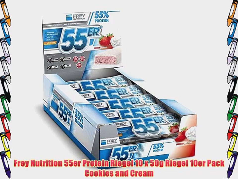 Frey Nutrition 55er Protein Riegel 10 x 50g Riegel 10er Pack Cookies and Cream