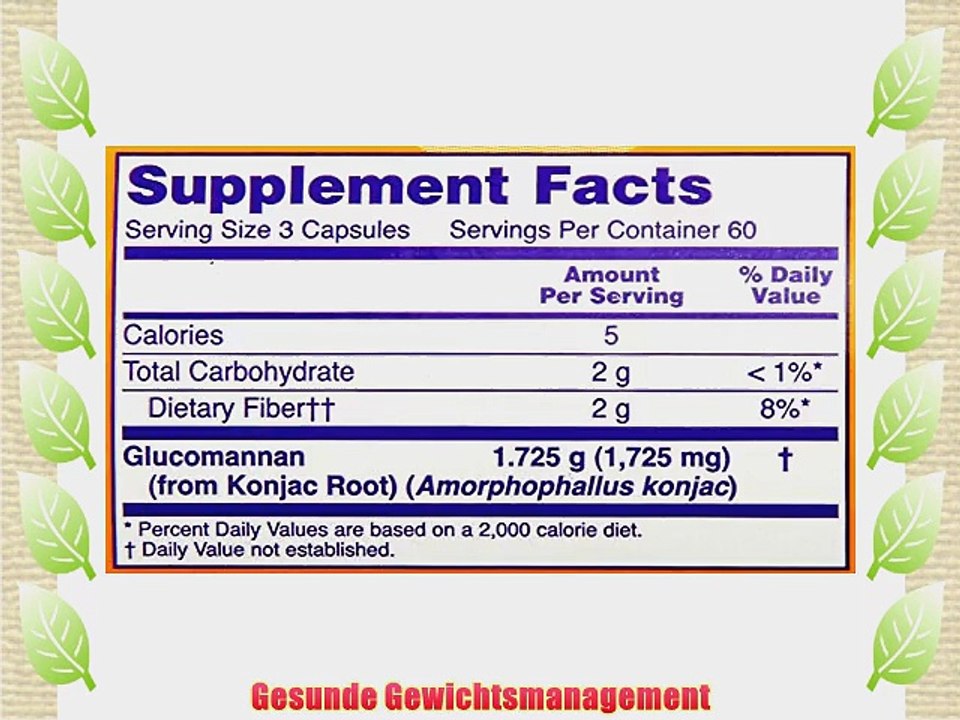 Now Foods Glucomannan 575 mg 180 Kapseln