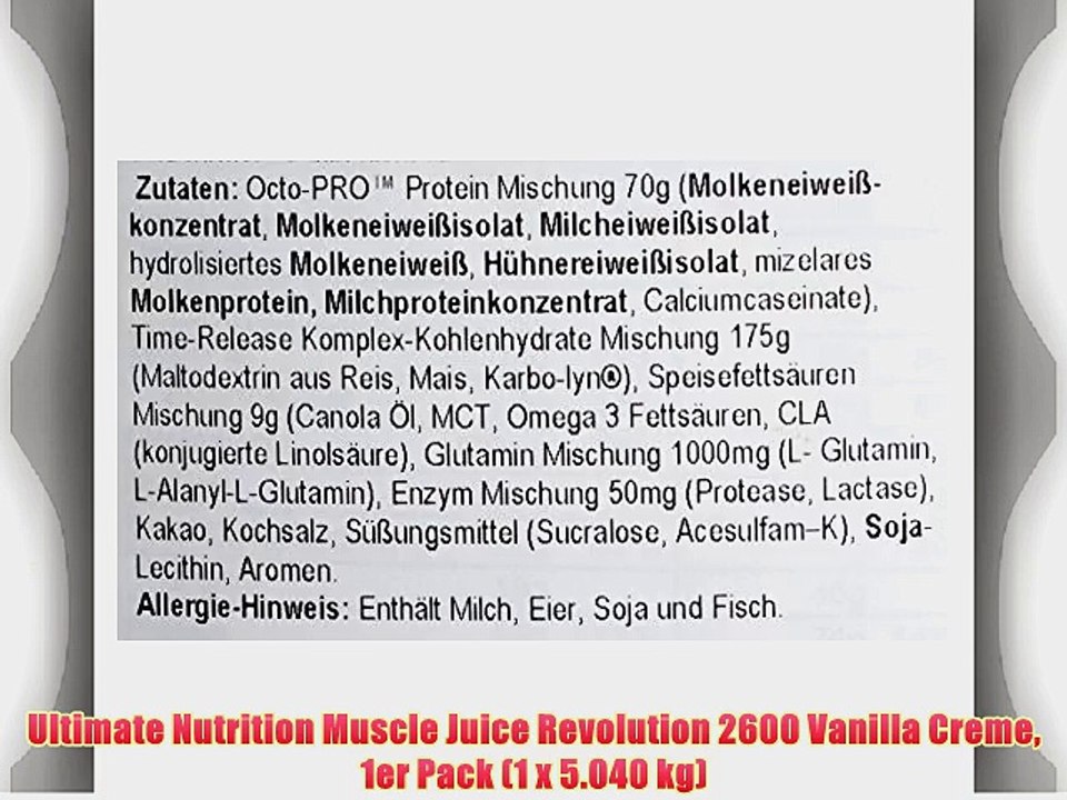 Ultimate Nutrition Muscle Juice Revolution 2600 Vanilla Creme 1er Pack (1 x 5.040 kg)