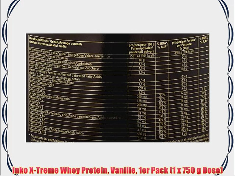 Inko X-Treme Whey Protein Vanille 1er Pack (1 x 750 g Dose)