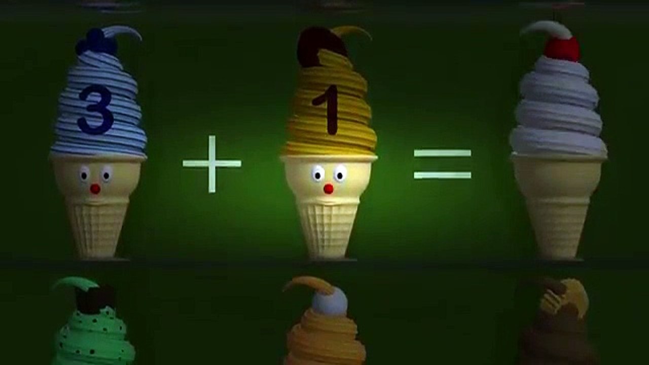 Learn Addition +1: Math Lesson with Ice Cream Cones for Children - YT