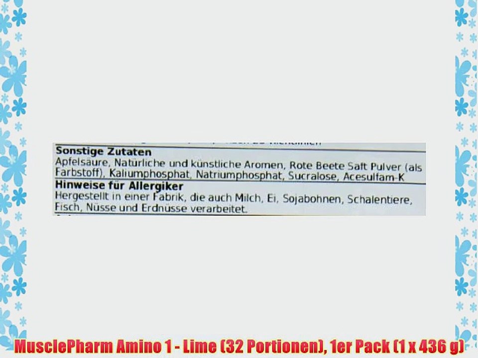 MusclePharm Amino 1 - Lime (32 Portionen) 1er Pack (1 x 436 g)