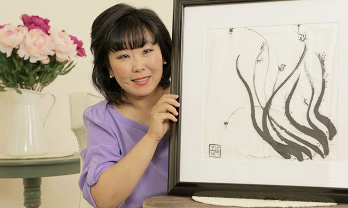 Moon's Zen Moment: My Sister Sun's Calligraphy Painting