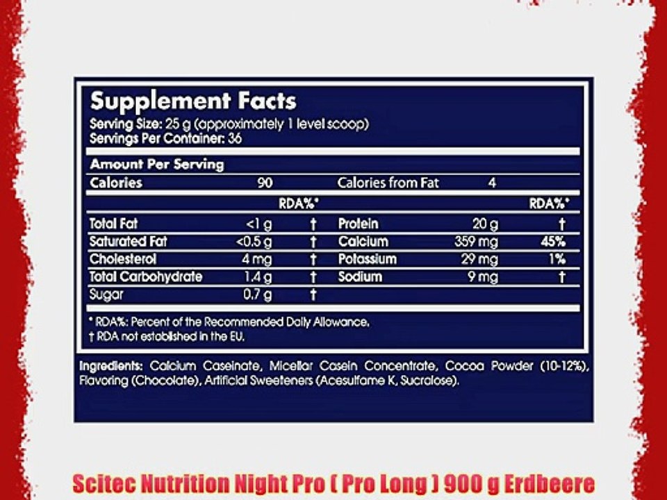 Scitec Nutrition Night Pro ( Pro Long ) 900 g Erdbeere