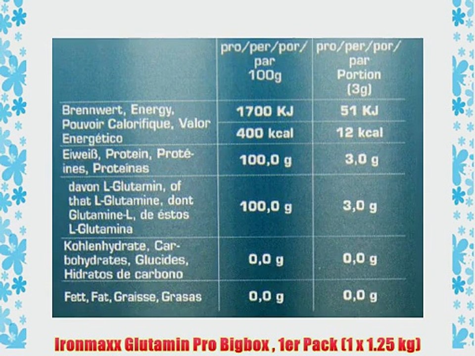 Ironmaxx Glutamin Pro Bigbox  1er Pack (1 x 1.25 kg)