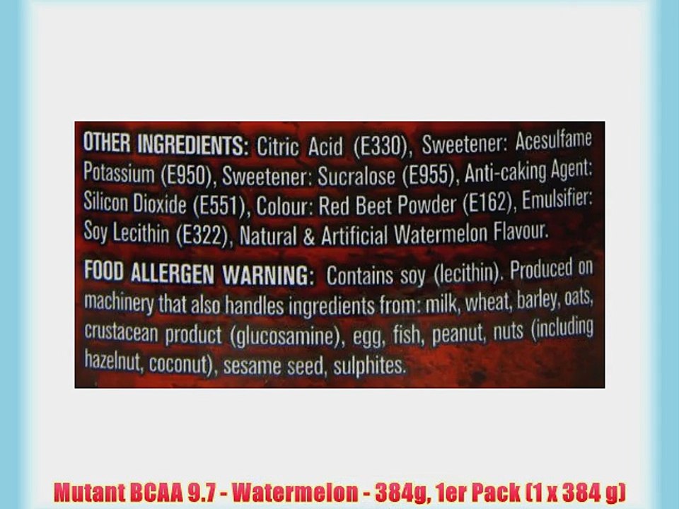 Mutant BCAA 9.7 - Watermelon - 384g 1er Pack (1 x 384 g)