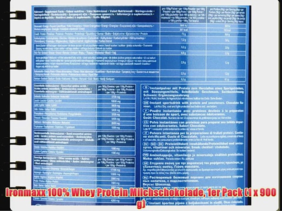 Ironmaxx 100% Whey Protein Milchschokolade 1er Pack (1 x 900 g)