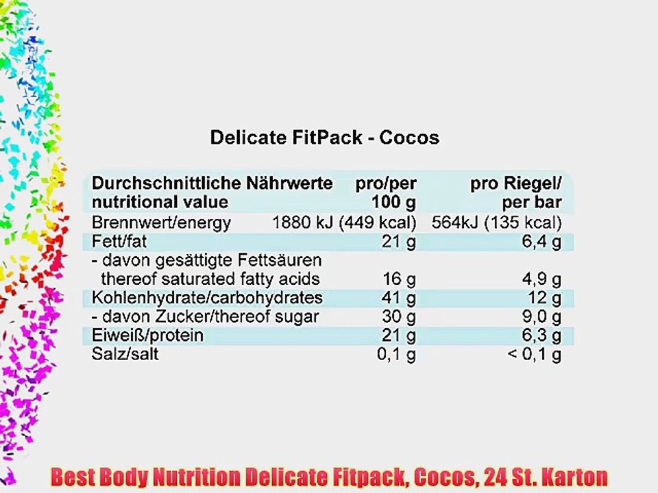 Best Body Nutrition Delicate Fitpack Cocos 24 St. Karton
