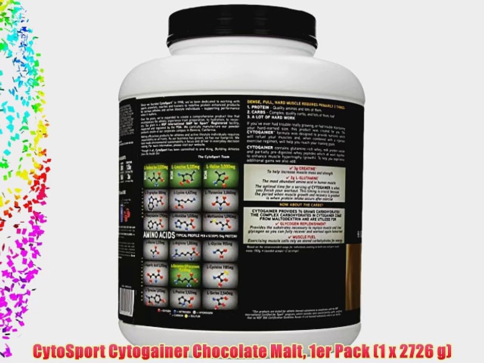 CytoSport Cytogainer Chocolate Malt 1er Pack (1 x 2726 g)