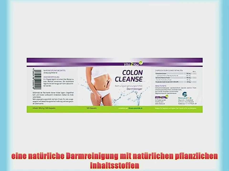 Vita2You Colon Cleanse - 120 Kapseln - Darmreiniger - Detox - OPC - 60 Tage Kur