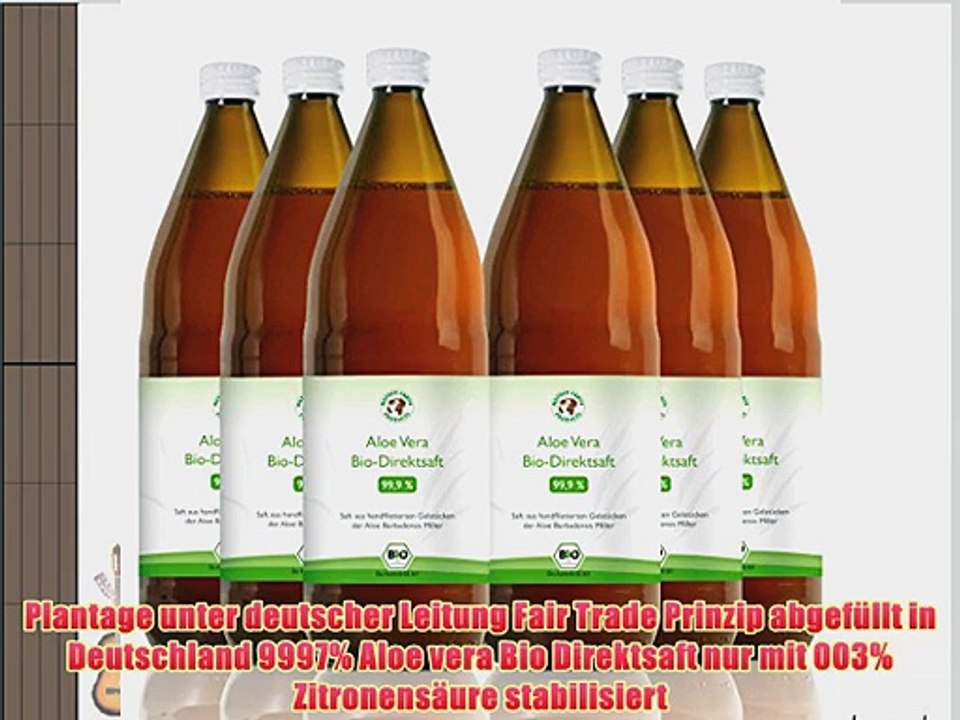 Aloe Vera Biosaft 999% handfiletiert ? 1200mg/l Aloverose 6 x 1000 ml Direktsaft von deutschem