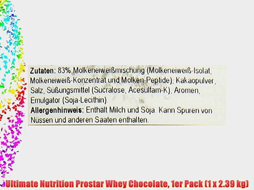 Ultimate Nutrition Prostar Whey Chocolate 1er Pack (1 x 2.39 kg)
