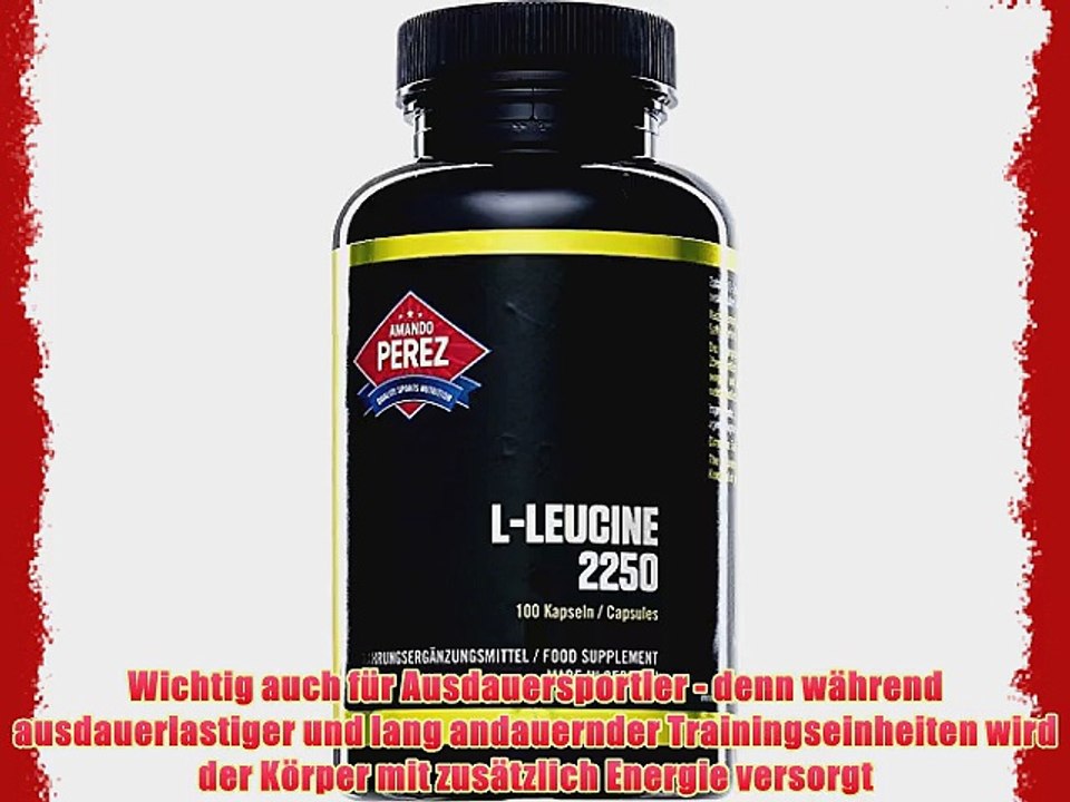 L-Leucin - 2250 mg pro Dosis - 100 Kapseln - Schl?ssel-Aminos?ure f?r eine bombastische Muskelproteinsynthese