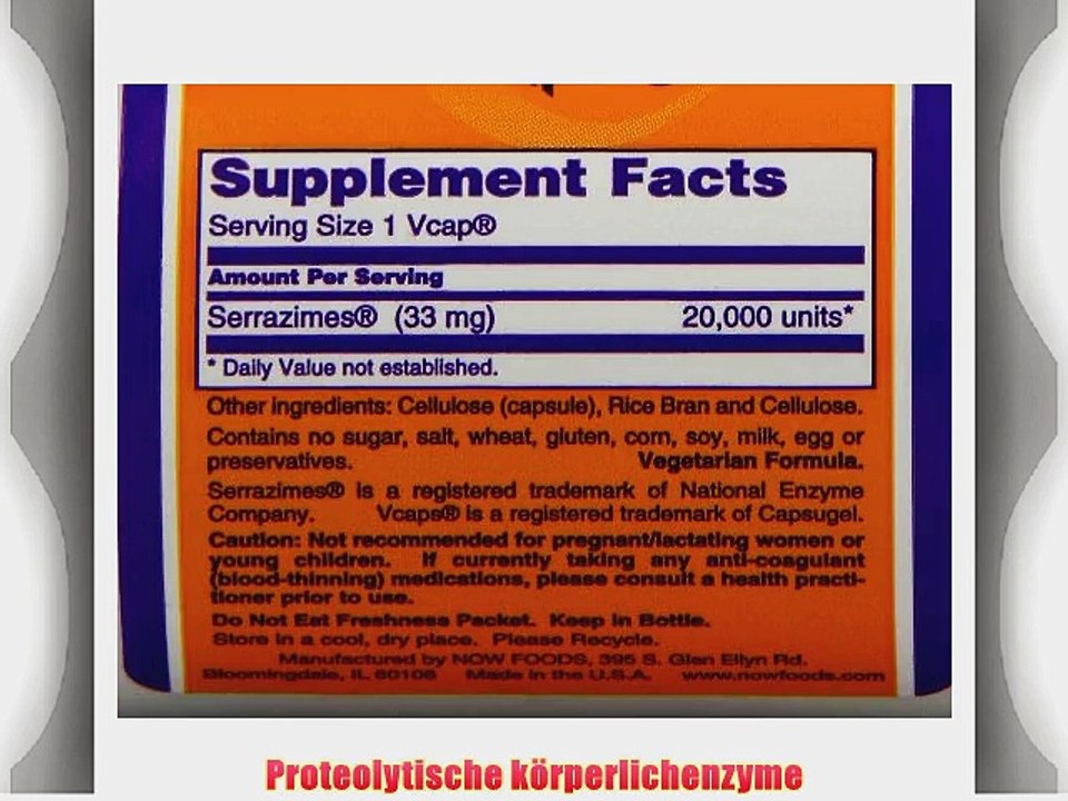 Now Foods Serrazimes x90Vcaps - proteolytische k?rperlichenzyme