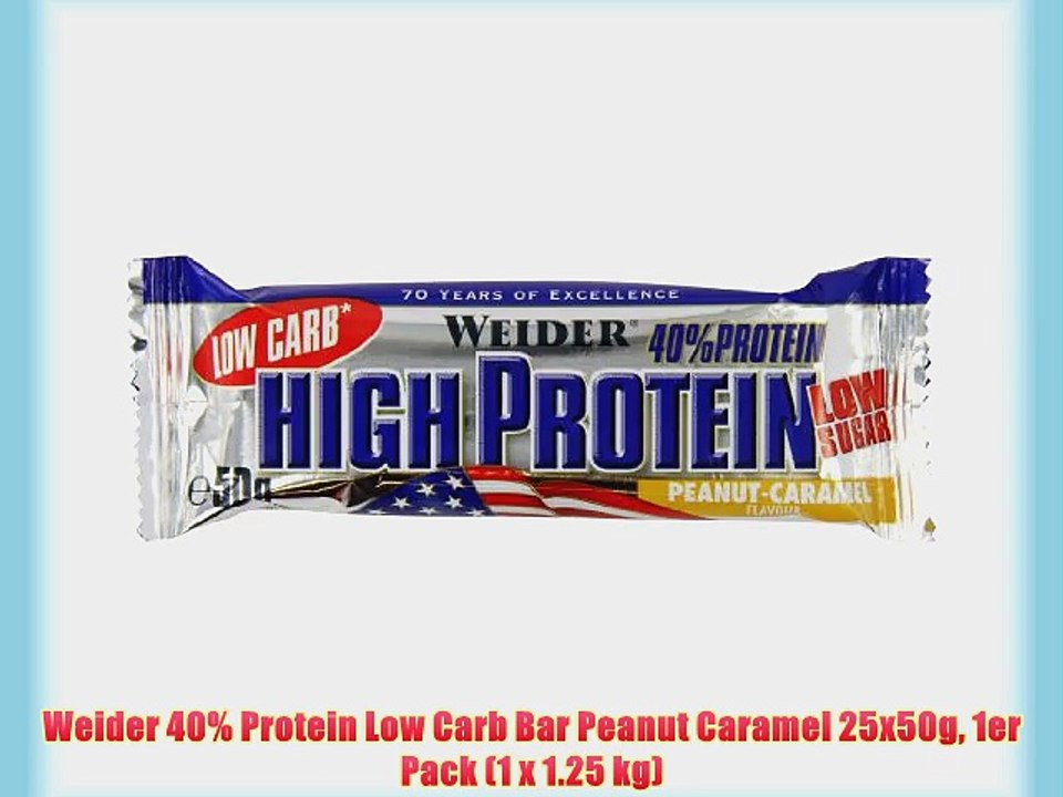 Weider 40% Protein Low Carb Bar Peanut Caramel 25x50g 1er Pack (1 x 1.25 kg)