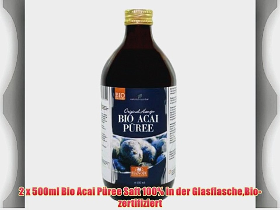2 x 500ml Bio Acai P?ree Saft 100% in der GlasflascheBio-zertifiziert