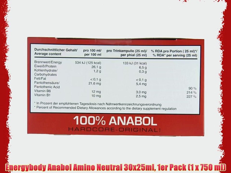 Energybody Anabol Amino Neutral 30x25ml 1er Pack (1 x 750 ml)